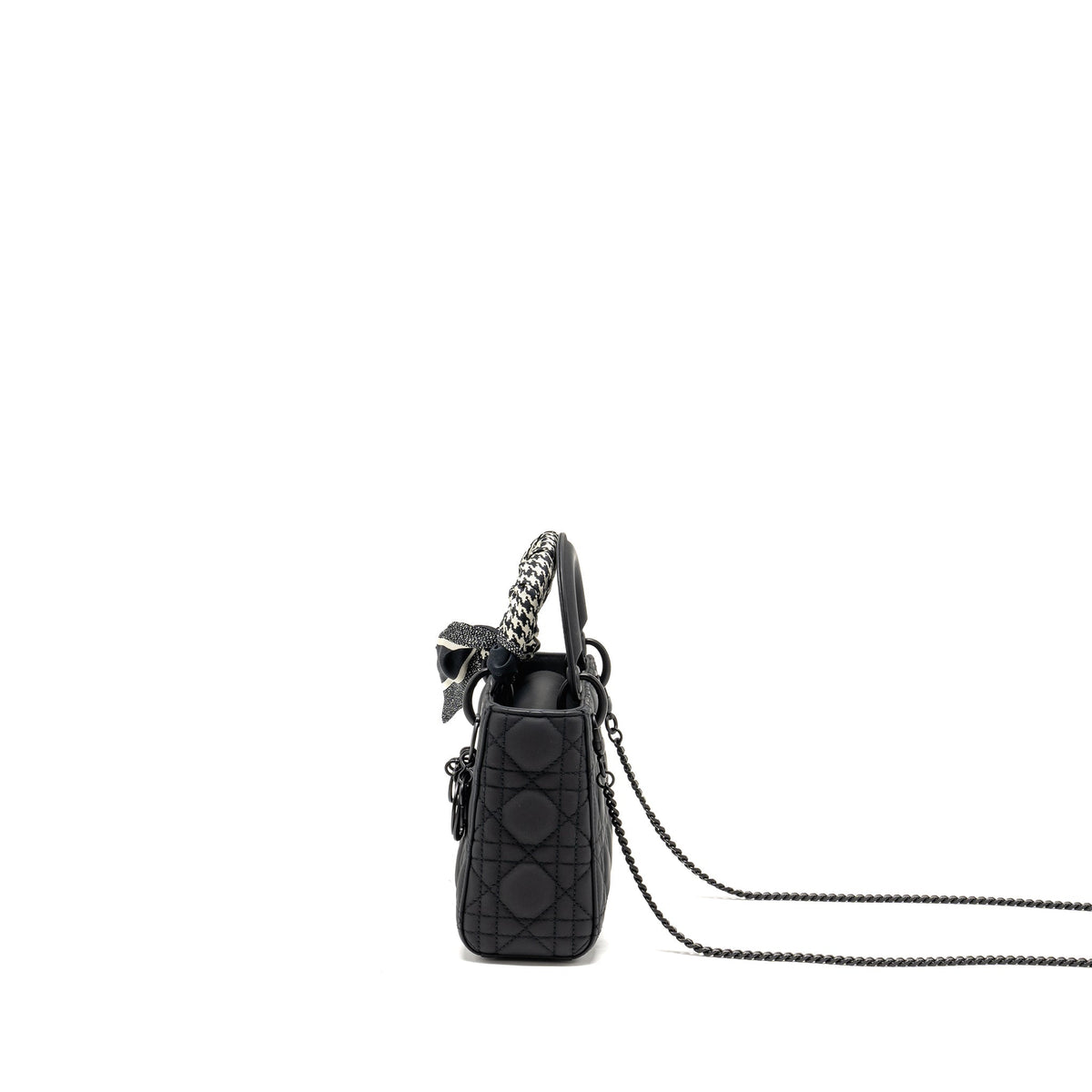 DIOR MINI LADY DIOR ULTRAMATTE CANNAGE CALFSKIN SO BLACK