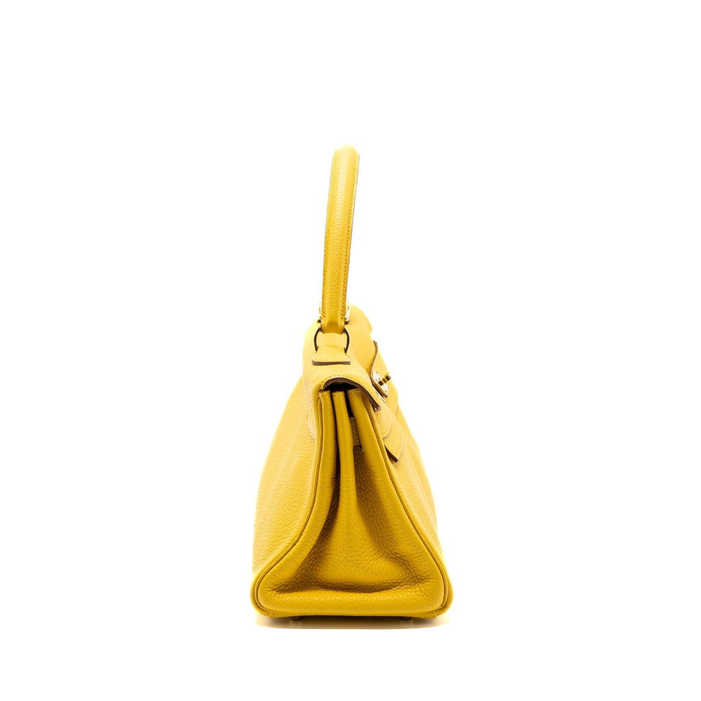Hermes shoulder kelly clemence 9D Jaune Amber GHW
