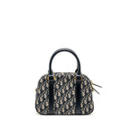 DIOR MEDIUM BOWLING BAG DIOR OBLIQUE CANVAS BLUE GHW