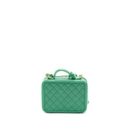 CHANEL MEDIUM FILIGREE VANITY CASE CAVIAR GREEN GHW