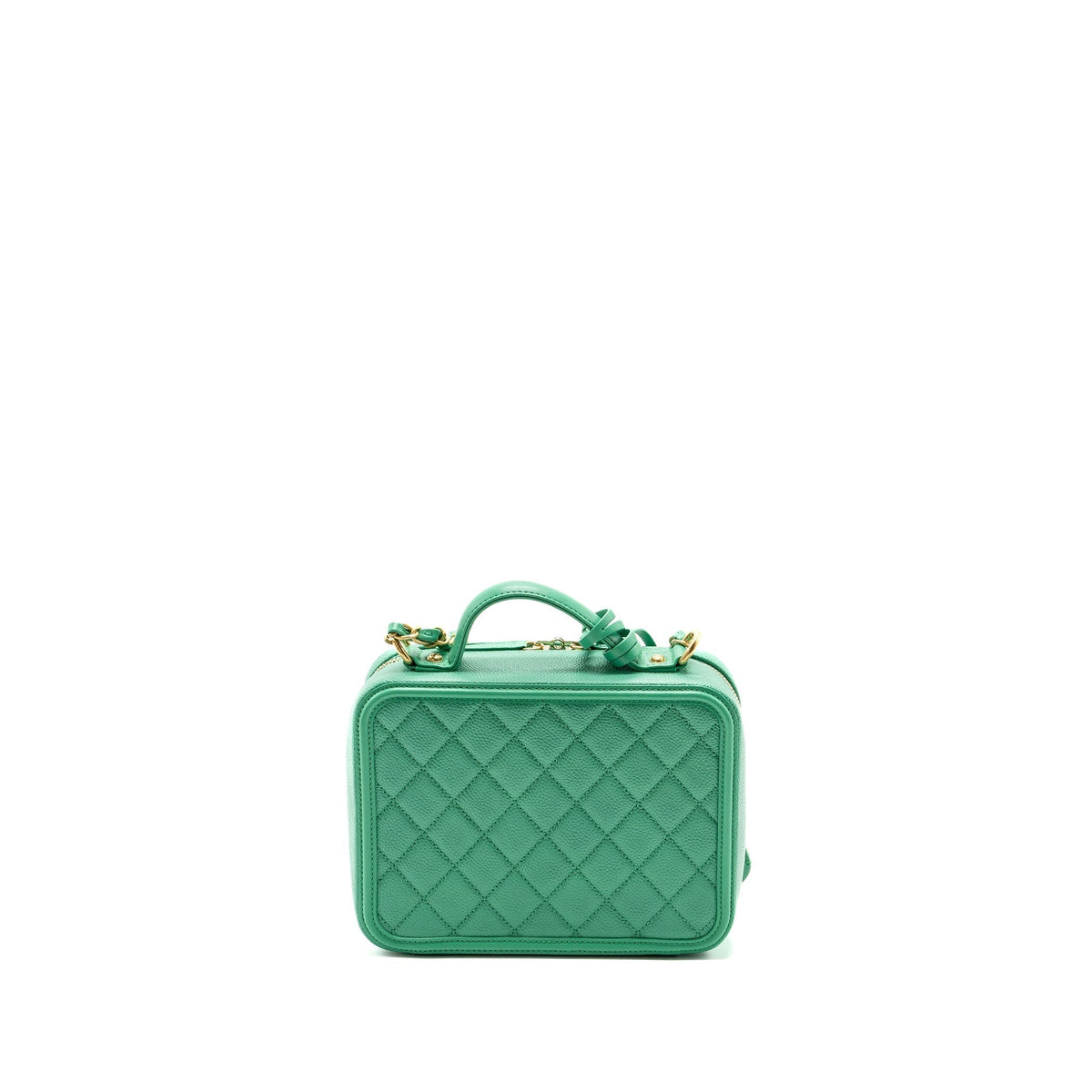 CHANEL MEDIUM FILIGREE VANITY CASE CAVIAR GREEN GHW