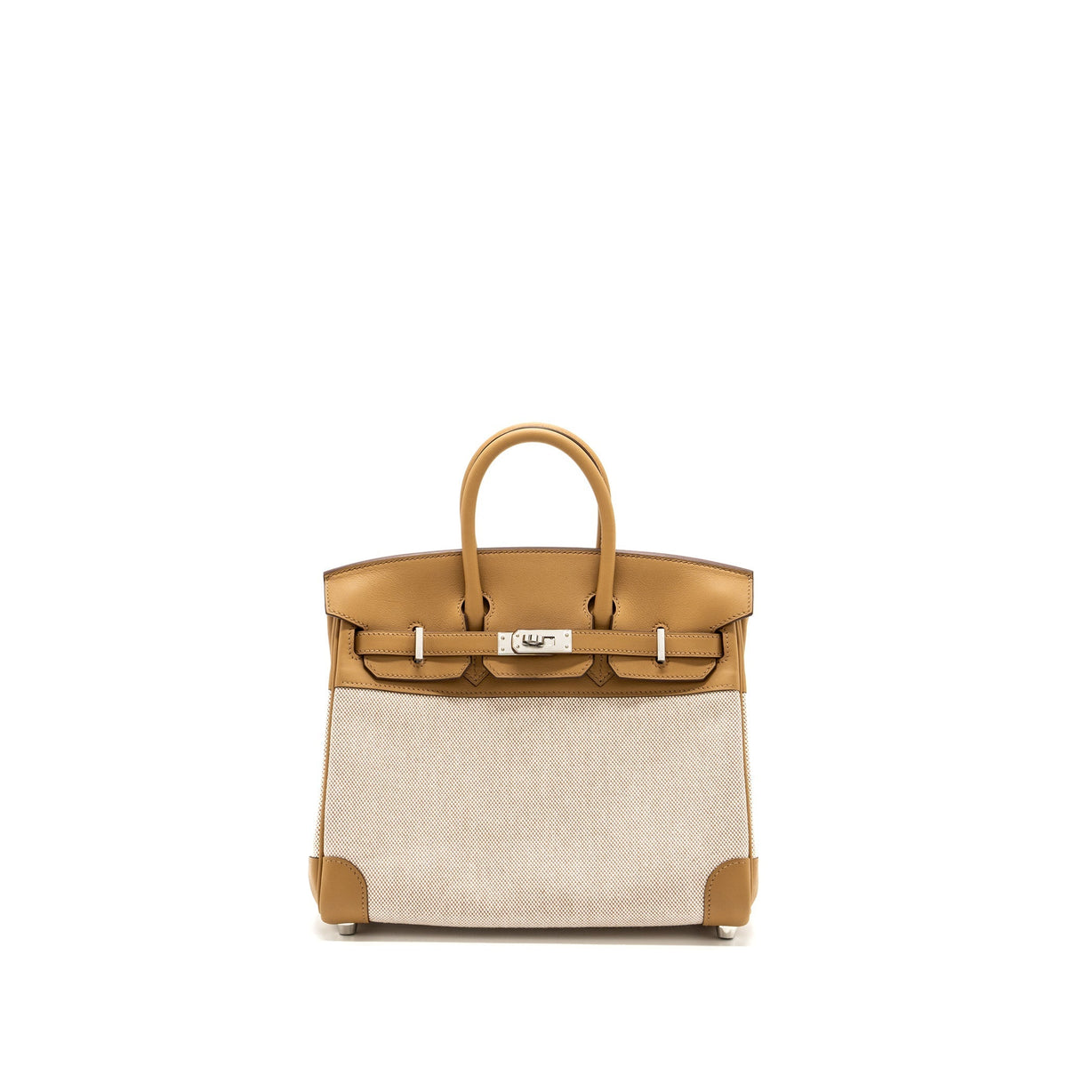 Hermes Birkin 25 Toile Swift/Canvas Biscuit SHW