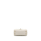 CHANEL MINI COCO HANDLE CAVIAR WHITE LGHW (MICROCHIP)