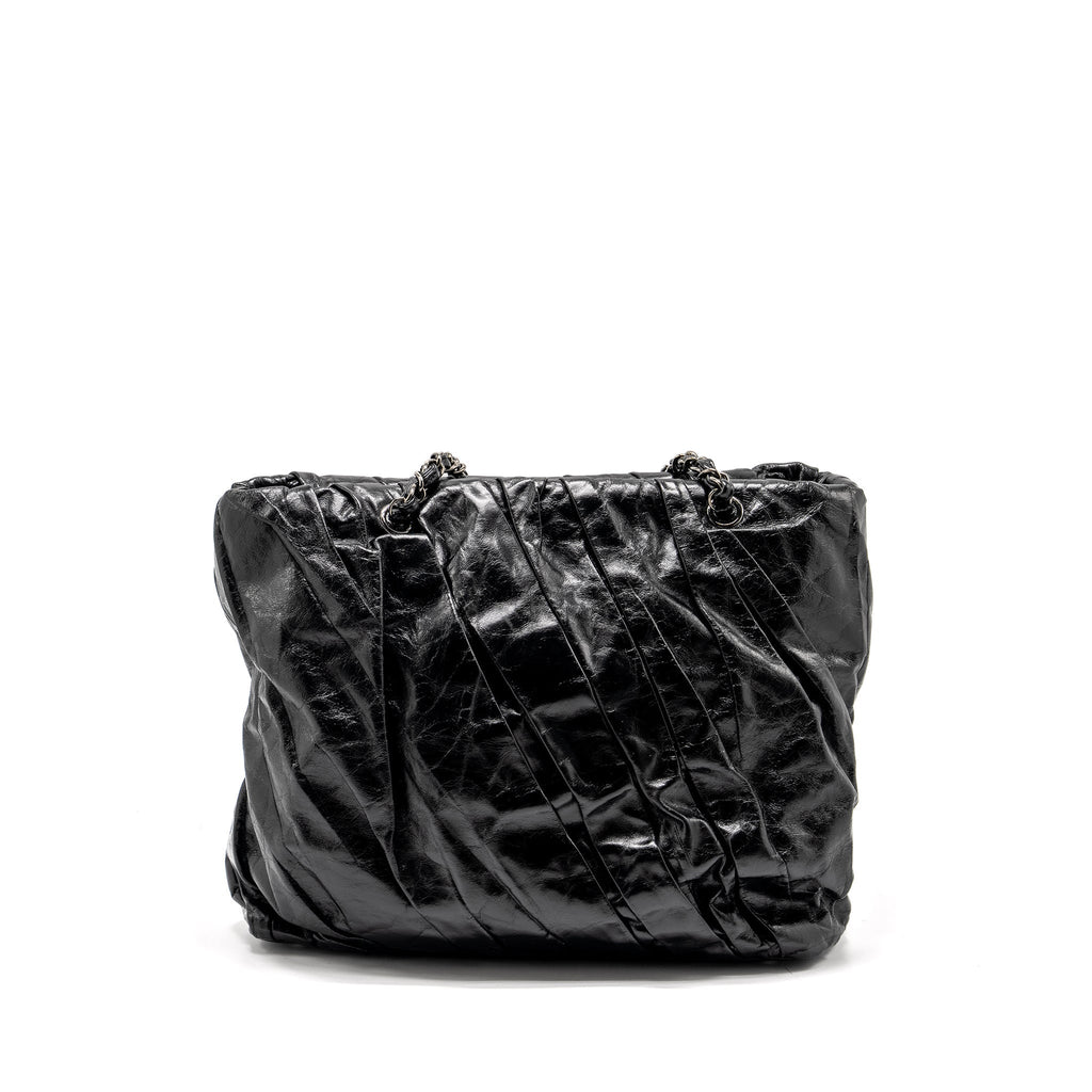 CHANEL TWISTED TOTE BAG CALFSKIN BLACK SHW