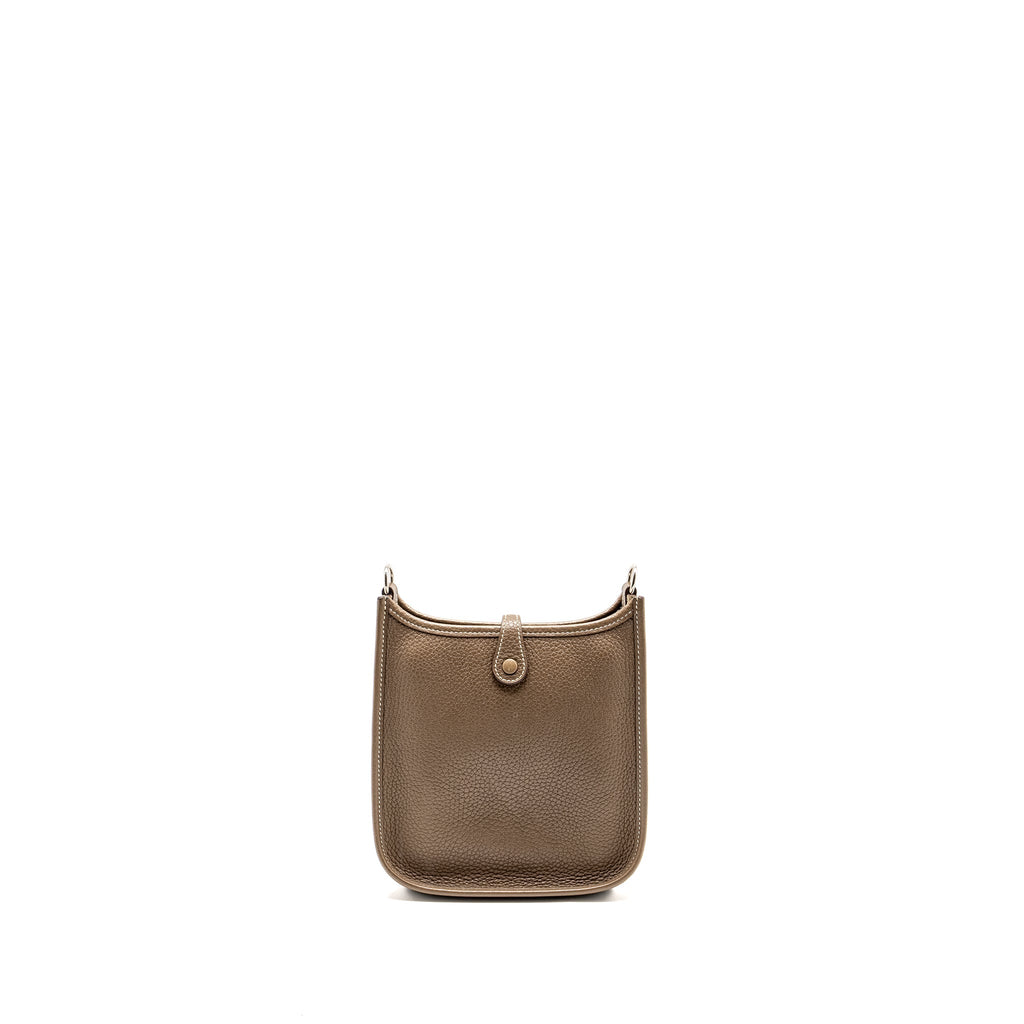 Hermes Mini Evelyne clemence Etoupe / Blue Nuit SHW