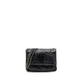 Saint Laurent/YSL Niki Baby Flap Bag Vintage Calfskin Black Ruthenium Hardware