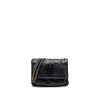 Saint Laurent/YSL Niki Baby Flap Bag Vintage Calfskin Black Ruthenium Hardware