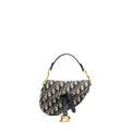 DIOR MINI SADDLE BAG BLUE OBLIQUE JACQUARD CANVAS GHW