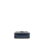 GUCCI GG MARMONT TOP HANDLE BAG CALFSKIN NAVY/ WHITE SHW