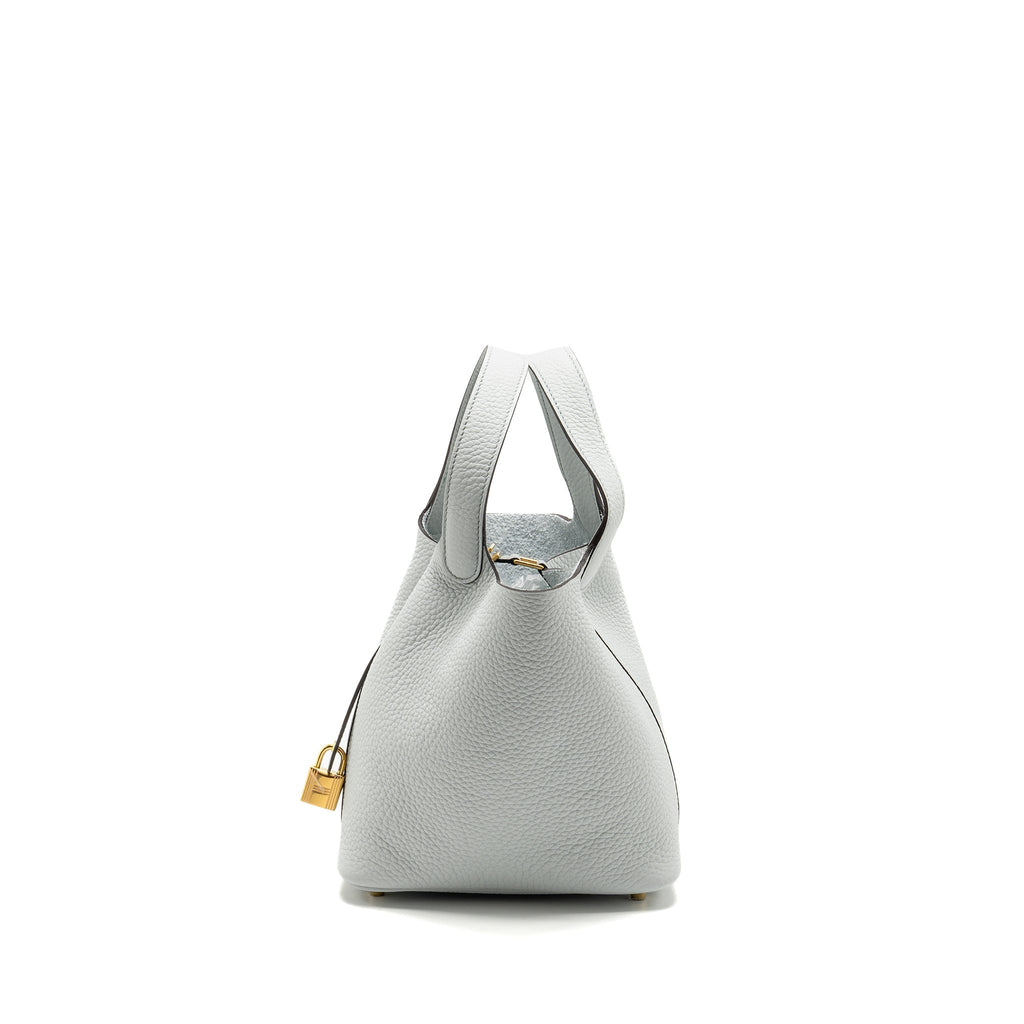 HERMES PICOTIN 18 LOCK BAG CLEMENCE Blue Pale GHW