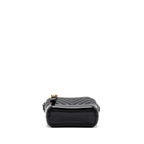 CHANEL SMALL GABRIELLE HOBO BAG CHEVRON AGED CALFSKIN BLACK MULTICOLOUR HARDWARE