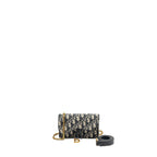 DIOR SADDLE BELT POUCH OBLIQUE JACQUARD CANVAS BLUE GHW