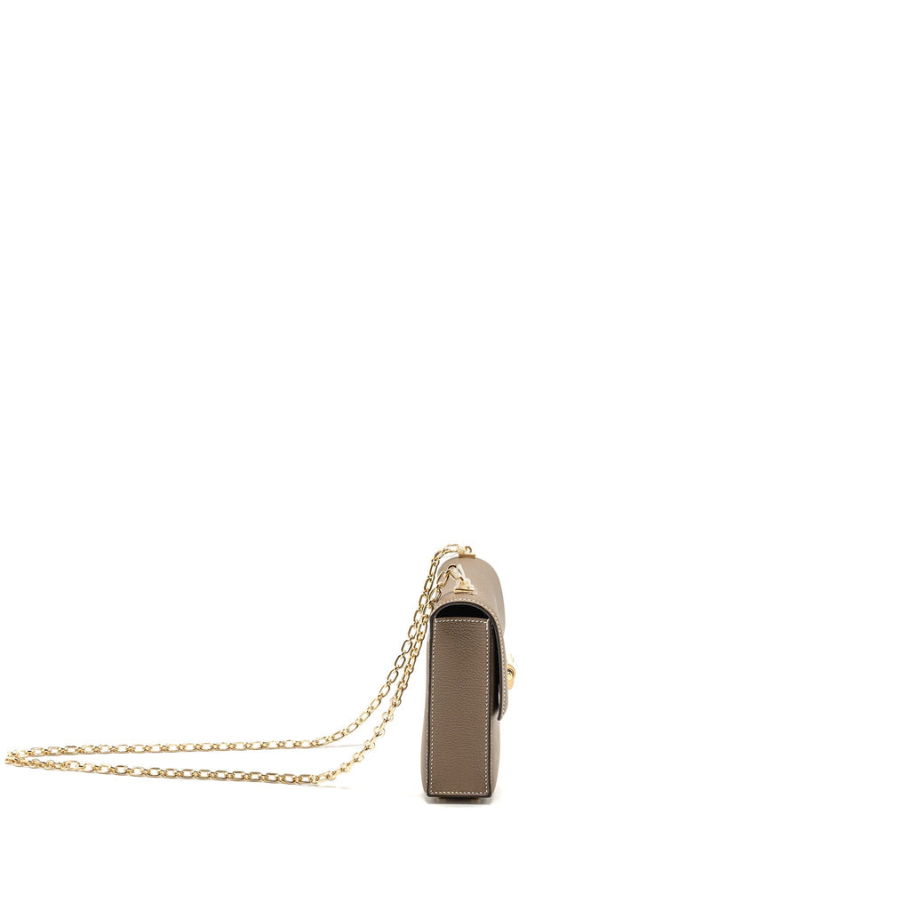 Hermes Mini Verrou Chèvre Mysore Etoupe LGHW