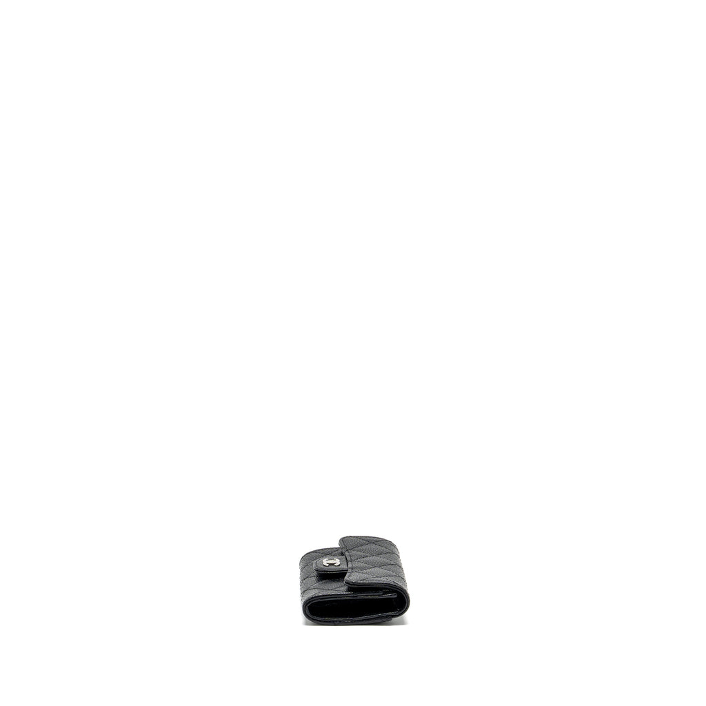 CHANEL CLASSIC FLAP CARD HOLDER CAVIAR BLACK SHW (MICROCHIP)