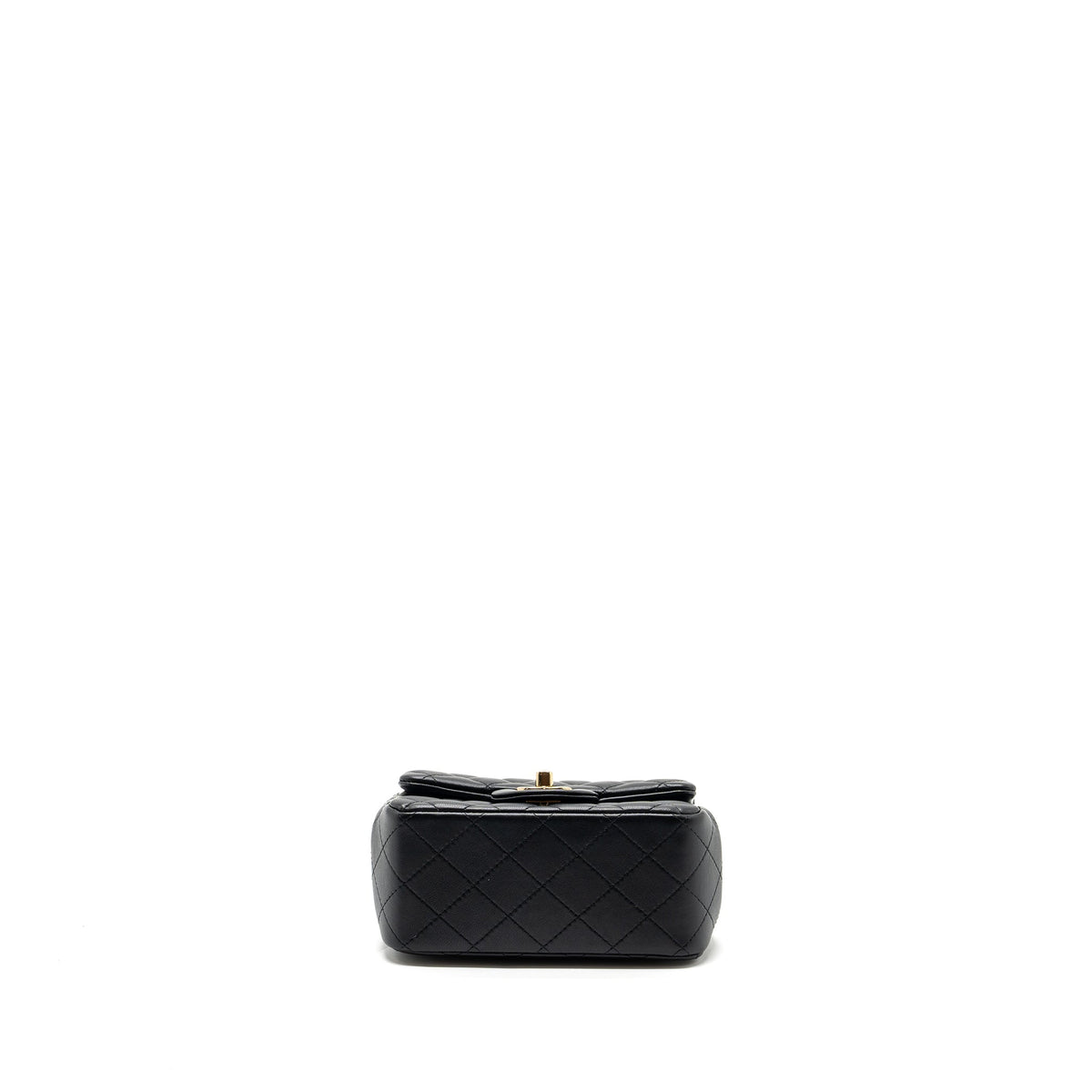 CHANEL MINI SQUARE FLAP BAG LAMBSKIN BLACK GHW (MICROCHIP)