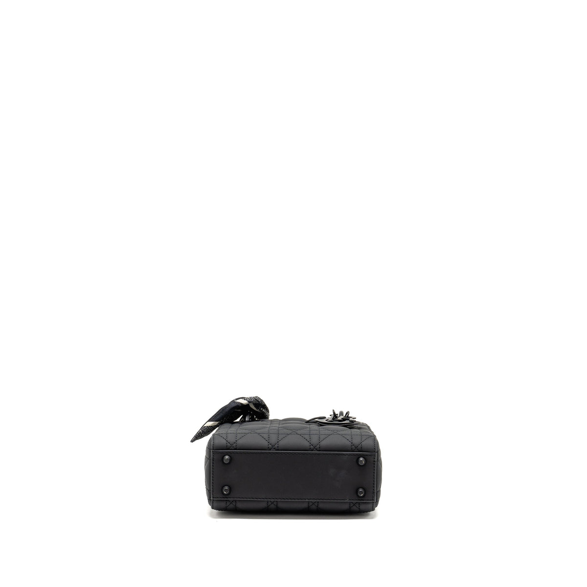 DIOR MINI LADY DIOR ULTRAMATTE CANNAGE CALFSKIN SO BLACK