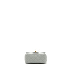 CHANEL 23C PEARL CRUSH MINI SQUARE FLAP BAG LAMBSKIN GREY GHW (MICROCHIP)