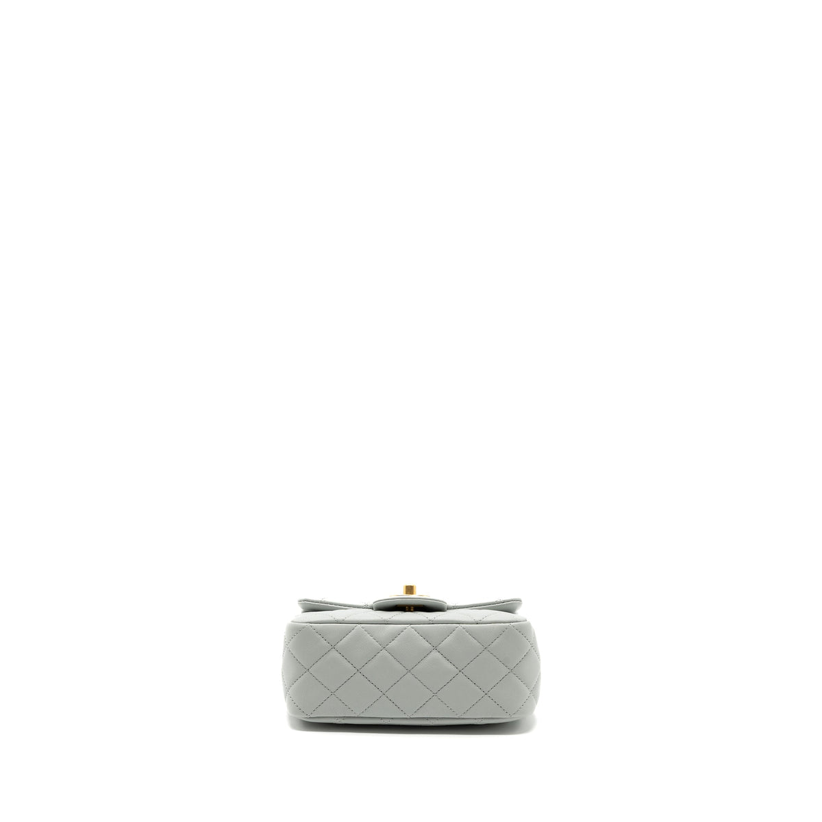 CHANEL 23C PEARL CRUSH MINI SQUARE FLAP BAG LAMBSKIN GREY GHW (MICROCHIP)