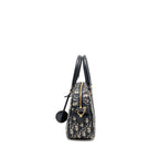 DIOR MEDIUM BOWLING BAG DIOR OBLIQUE CANVAS BLUE GHW