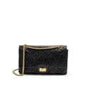 CHANEL MAXI 2.55 REISSUE DOUBLE FLAP BAG AGED CALFSKIN BLACK GHW