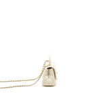 CHANEL MINI COCO HANDLE CAVIAR WHITE LGHW (MICROCHIP)
