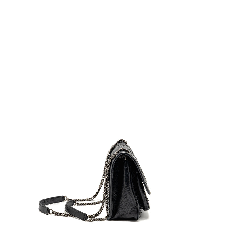 Saint Laurent/YSL Niki Baby Flap Bag Vintage Calfskin Black Ruthenium Hardware