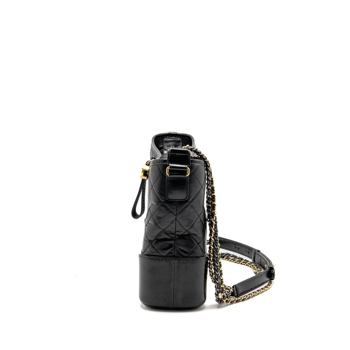 CHANEL GABRIELLE HOBO BAG AGED CALFSKIN BLACK MULTICOLOUR HARDWARE