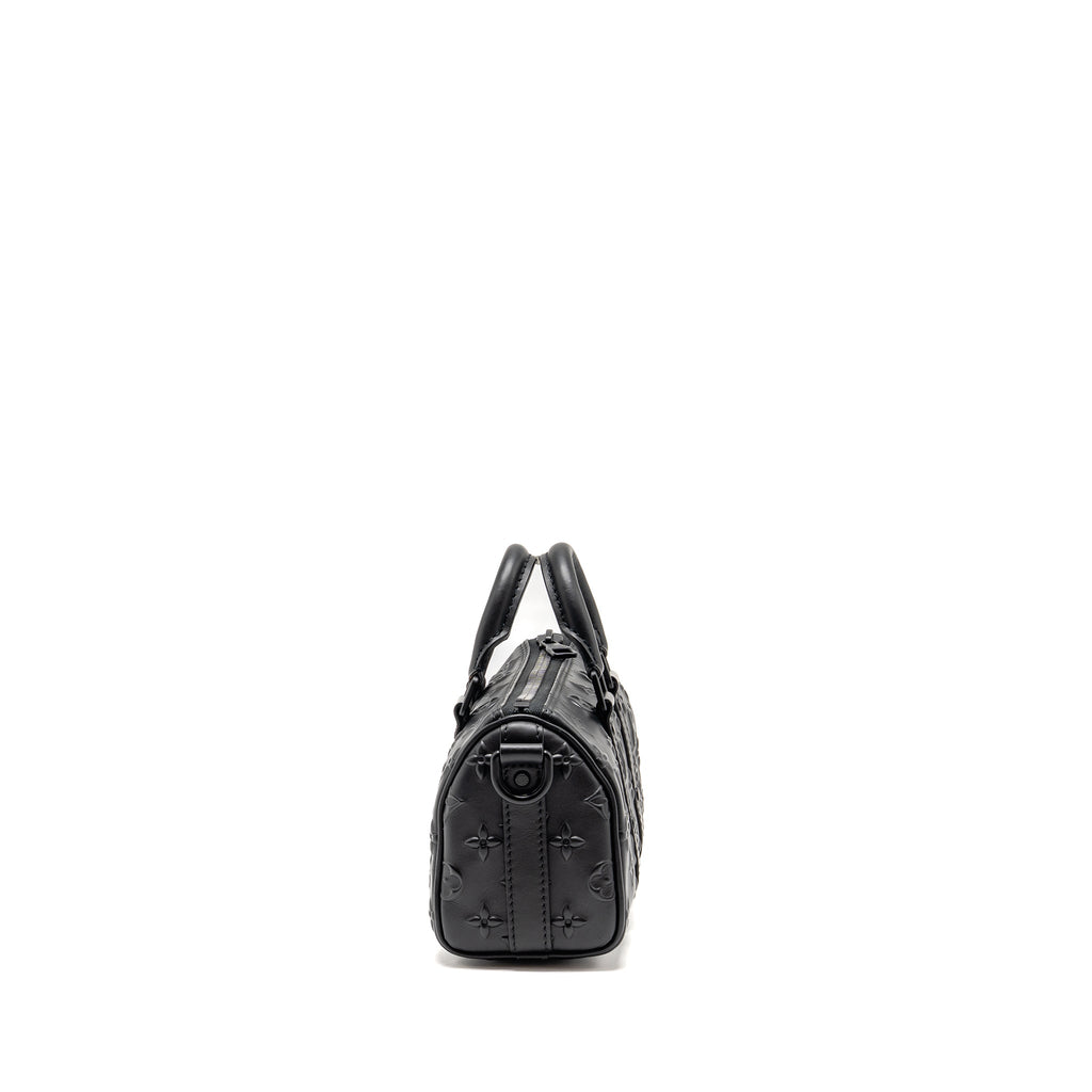 LOUIS VUITTON KEEPALL XS MONOGRAM SEAL COWHIDE LEATHER SO BLACK