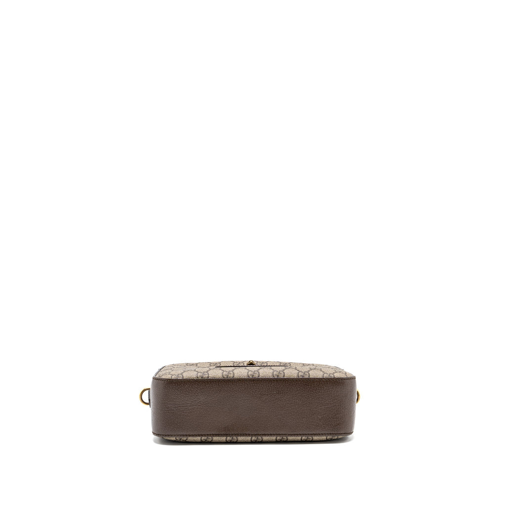 GUCCI GG SUPREME CAMERA BAG CANVAS/ LEATHER GHW