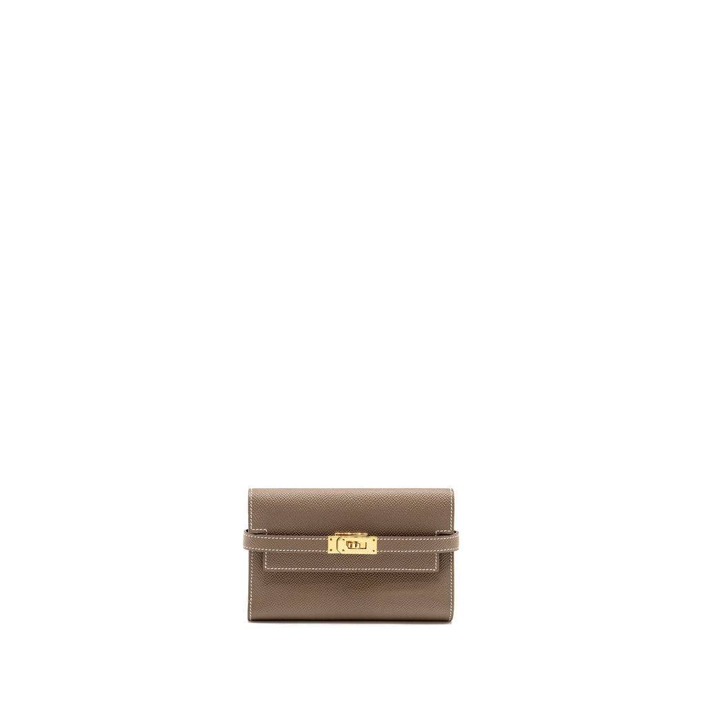 HERMES KELLY WALLET EPSOM ETOUPE GHW