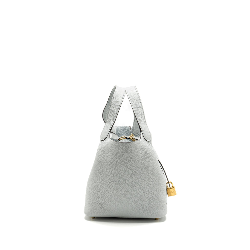 HERMES PICOTIN 18 LOCK BAG CLEMENCE Blue Pale GHW