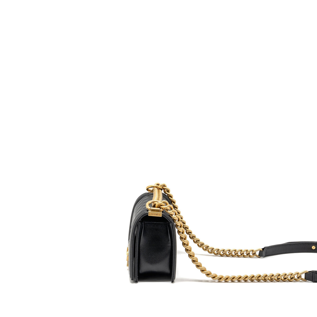 CHANEL SMALL BOY BAG CAVIAR BLACK GHW