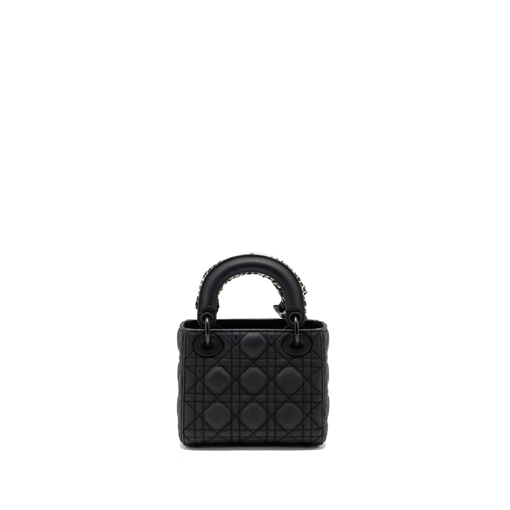DIOR MINI LADY DIOR ULTRAMATTE CANNAGE CALFSKIN SO BLACK