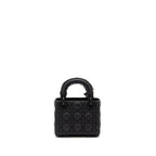DIOR MINI LADY DIOR ULTRAMATTE CANNAGE CALFSKIN SO BLACK