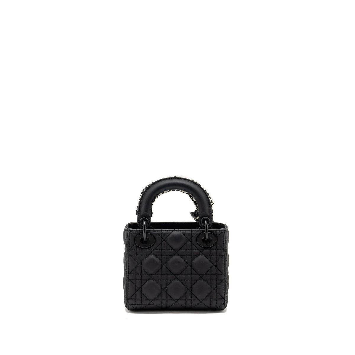 DIOR MINI LADY DIOR ULTRAMATTE CANNAGE CALFSKIN SO BLACK
