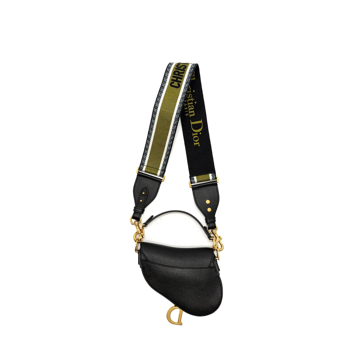 DIOR MINI SADDLE BAG CALFSKIN BLACK GHW