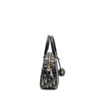 DIOR MEDIUM BOWLING BAG DIOR OBLIQUE CANVAS BLUE GHW