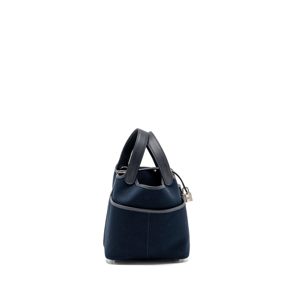 Hermes Cargo Picotin 18 Lock Bag Canvas/Swift Bleu Marine/Caban SHW