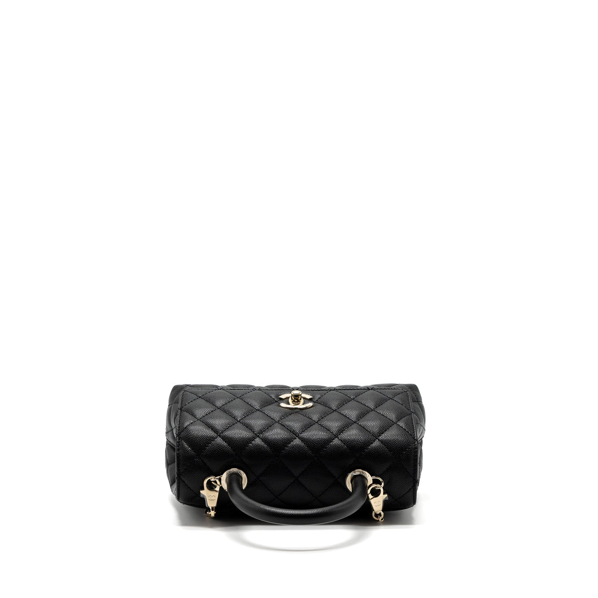 CHANEL SMALL COCO HANDLE CAVIAR BLACK LGHW (MICROCHIP)