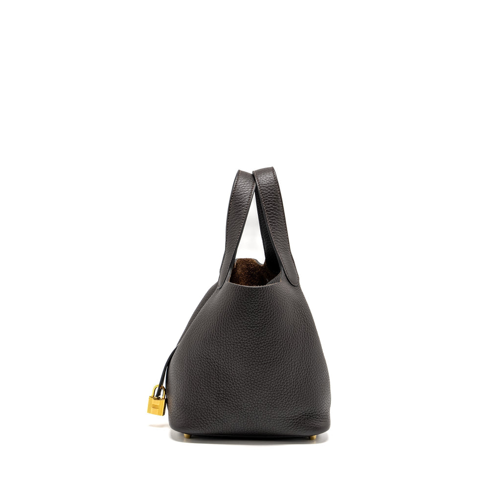 Hermes Picotin 18 Lock Bag Clemence Ebene GHW