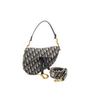 DIOR MEDIUM SADDLE BAG BLUE OBLIQUE CANVAS GHW