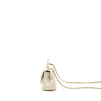 CHANEL MINI COCO HANDLE CAVIAR WHITE LGHW (MICROCHIP)