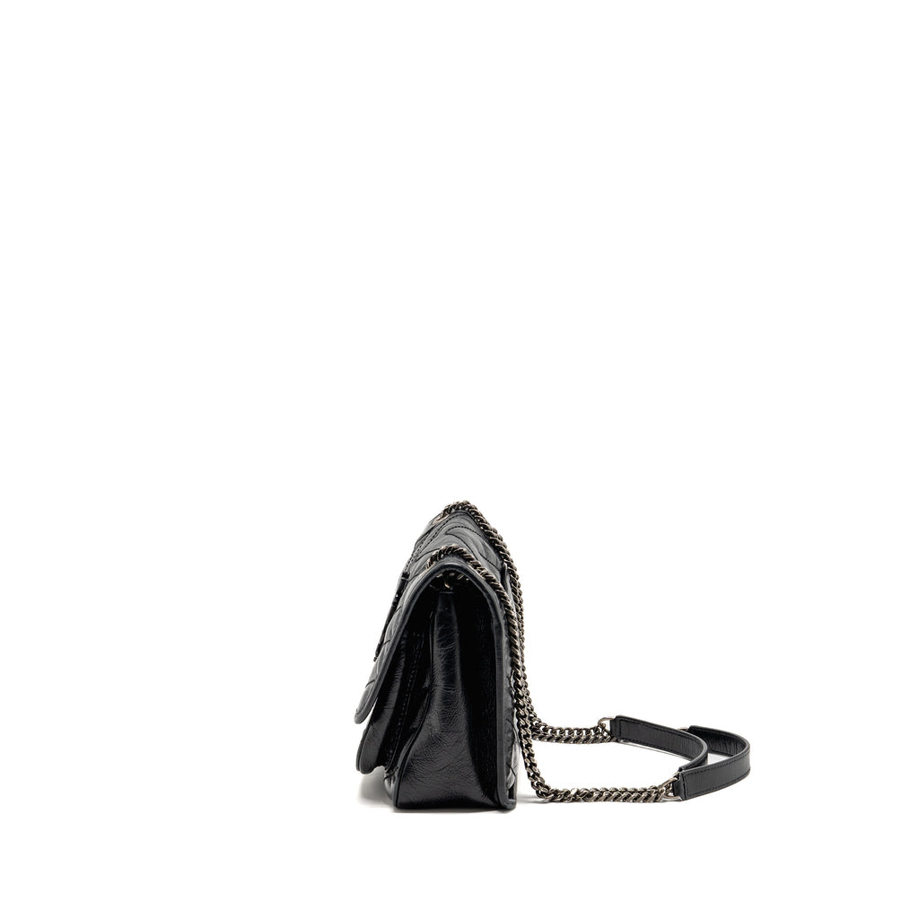 Saint Laurent/YSL Niki Baby Flap Bag Vintage Calfskin Black Ruthenium Hardware
