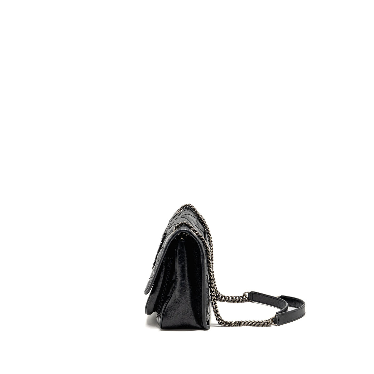 Saint Laurent/YSL Niki Baby Flap Bag Vintage Calfskin Black Ruthenium Hardware