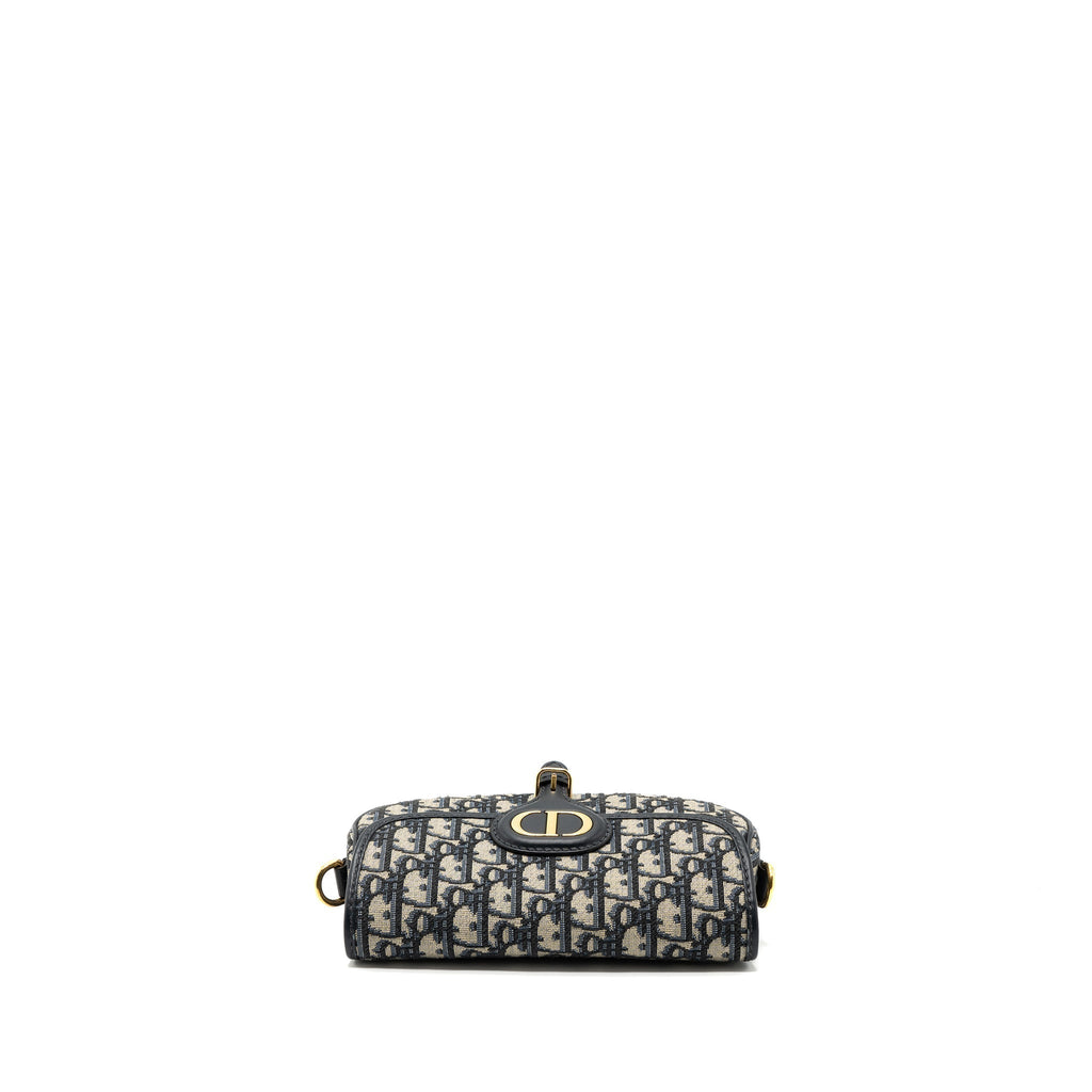 DIOR BOBBY EAST-WEST BAG BLUE OBLIQUE JACQUARD GHW