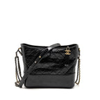 CHANEL GABRIELLE HOBO BAG AGED CALFSKIN BLACK MULTICOLOUR HARDWARE