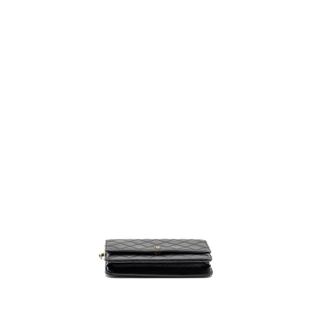 CHANEL CLASSIC WALLET ON CHAIN CAVIAR BLACK GHW (MICROCHIP)