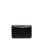 CHANEL LARGE 2.55 REISSUE FLAP BAG AGED CALFSKIN BLACK GHW