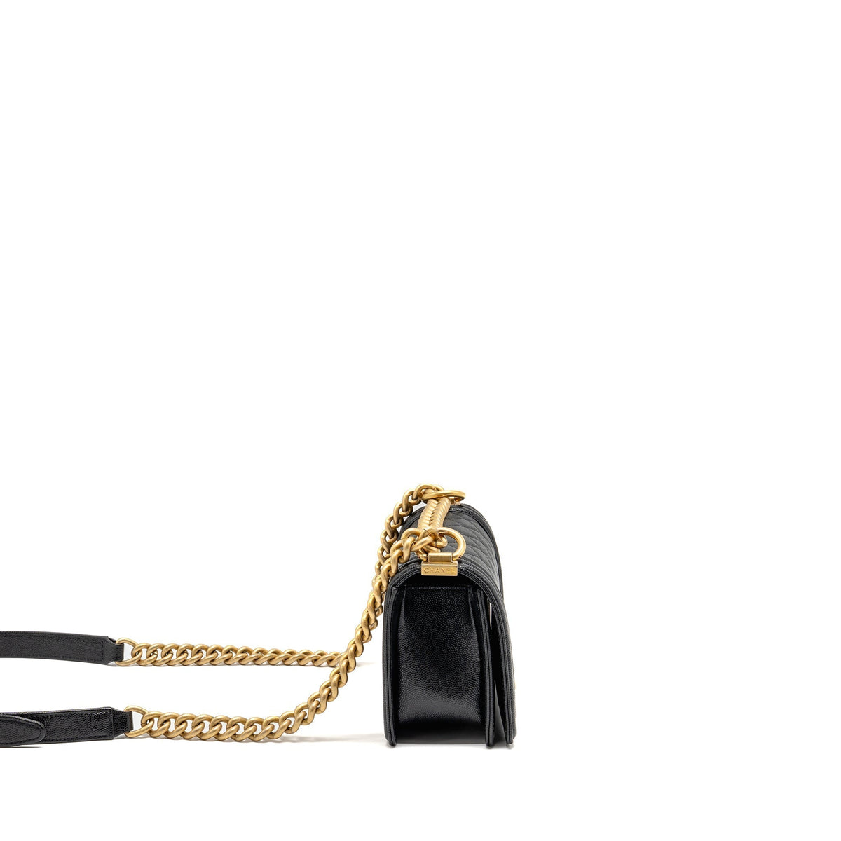 CHANEL SMALL BOY BAG CAVIAR BLACK GHW