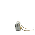CHANEL 23C PEARL CRUSH MINI SQUARE FLAP BAG LAMBSKIN GREY GHW (MICROCHIP)